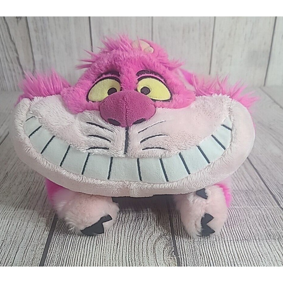 Disney Store Alice in Wonderland Plush Cheshire Cat Stuffed Animal Toy Pink 19" - Picture 1 of 6